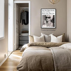 Trendy Newspaper Posters Better Late Than Ugly Wall Art Vintage Black And White - Image 5