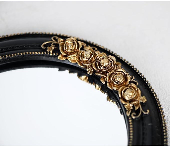 Oval Resin Vintage Mirror, Wall Mounted Decorative Mirror - Image 4
