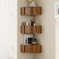 Corner Shelves Wall Cabinet Set of 3, Floating Corner Shelf Organizer by TAUXKOI