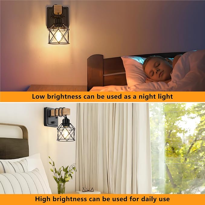 FadimiKoo Dimmable Wall Sconces Set of Two, Bedside Wall Mounted Lamp - Image 7
