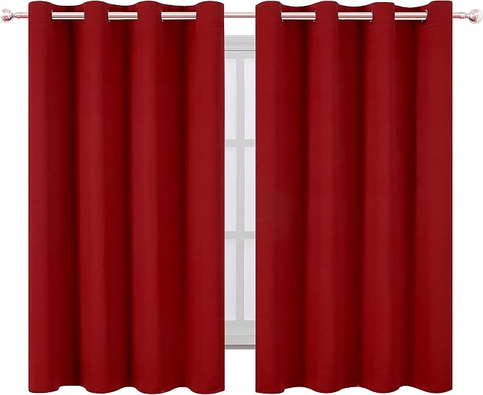 LEMOMO Red Thermal Blackout Curtains/52 x 54 Inch/Set of 2 Panels Room - Image 2