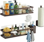 PUSDON 5-in-1 16.5" Extra Long Kitchen Organizer & Shower Caddy Set, Wall Mount - Image 3