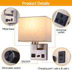 Bedside Wall Lamp for Bedroom, Plug in Wall Sconce - Image 5