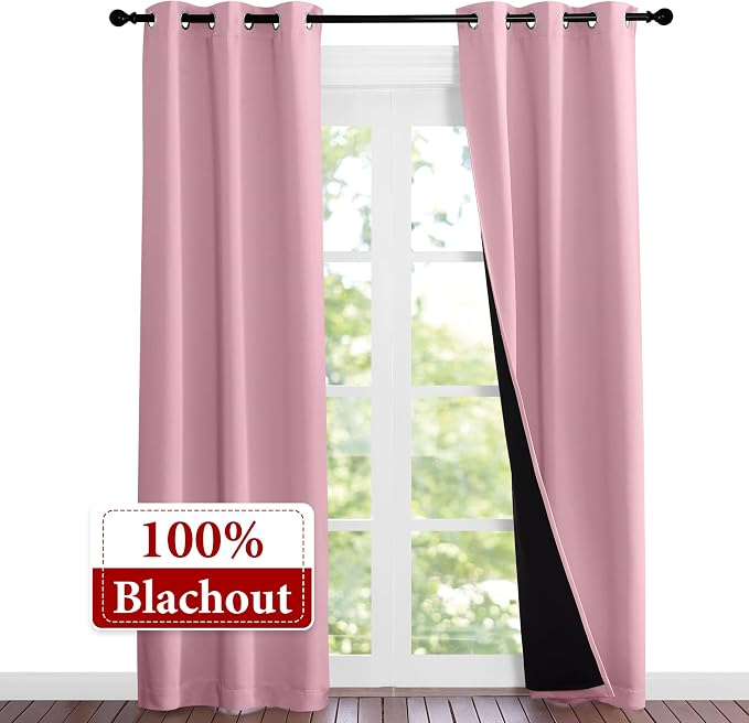 NICETOWN 100% Blackout Short Curtains - Image 2