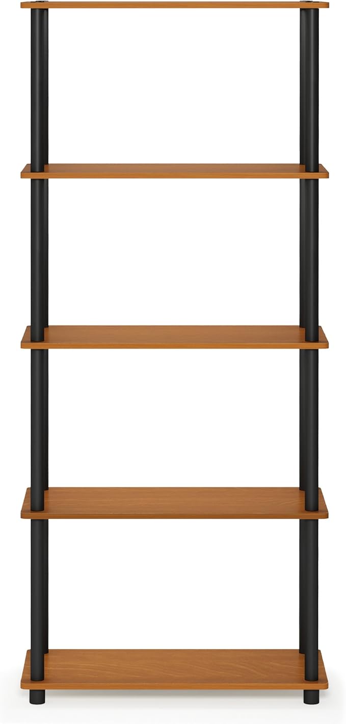 Furinno TURN-N-TUBE Storage Shelves, 5-Tier Book Shelf, Corner Shelf, Toolless - Image 4