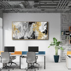 YJYart Abstract Wall Art Office Decor Gold Wall Decor - Image 4
