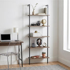 aboxoo Ladder Shelf Open Bookshelf 5-tier Wood Wall-mounted Bookcase Storage - Image 9