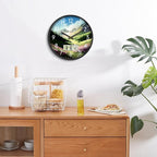 14'' Silent Non-Ticking Rustic Mountain Wildflowers Wall Clock, Battery - Image 4