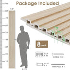 WPC Slat Wall Panels 8 Pack 96" x 8.2", Waterproof Fluted Wall Paneling - Image 5