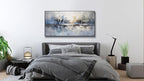 Abstract Wall Art Blue and White Reflection Large Size Framed Artwork Wall - Image 5