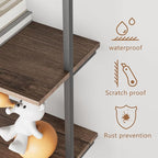 aboxoo Ladder Shelf 2PCS Open Bookshelf 5-Tier Wall-Mounted Wood Bookcase Rack - Image 8