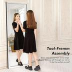 Syndra 65‘’x24‘’ Beveled Edge Full Length Mirror, Frameless Wall-Mounted & - Image 2