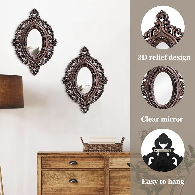 ZEXUIRU 4 Set. Rustic Wall Mirrors - Image 5