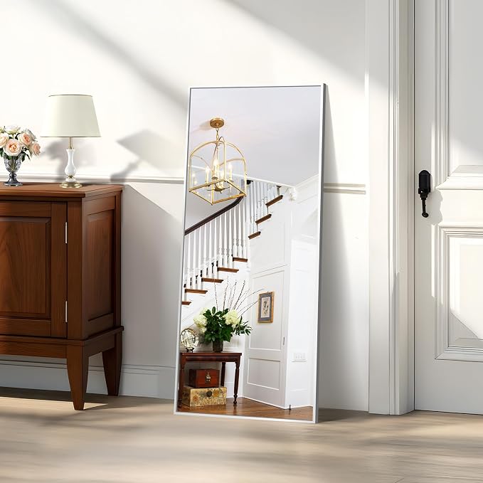 KOCUUY Silver Framed Mirror, HD Tempered Glass, Anti-Rust Frame, Modern Design - Image 5