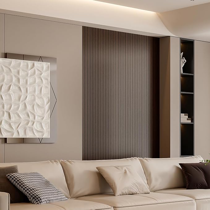 YLL YLL PVC Slat Wall Panel Peel and Stick 118"x 15.7" Faux Smoked Wood Grain - Image 3