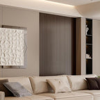 YLL YLL PVC Slat Wall Panel Peel and Stick 118"x 15.7" Faux Smoked Wood Grain - Image 3