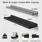 Love-KANKEI Floating Shelves Wall Mounted Set of 2, 24 Inch Wood Storage Wall - Image 3