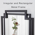 20" x 30" Wall Mirror for Living Room Decor, Irregular Black Mirror - Image 3