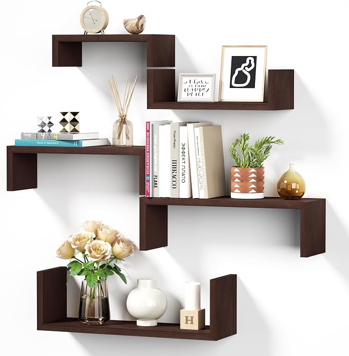 SRIWATANA Floating Shelves for Wall, Wall Shelves for Bathroom, Living Room by SRIWATANA