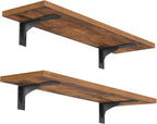 HOOBRO Floating Shelves for Wall, 15.7" Wall Mounted Shelves Set of 2, Hanging by HOOBRO