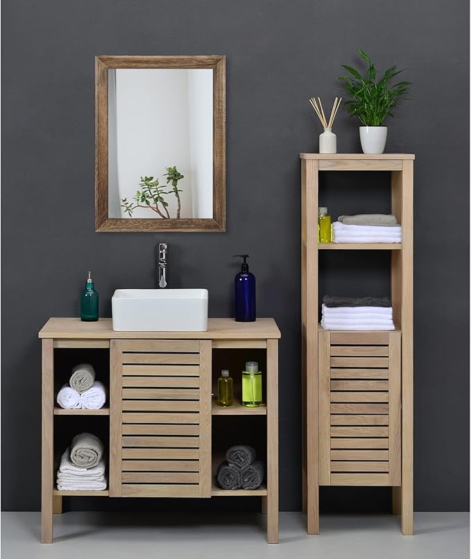 AAZZKANG Rustic Wood Mirror Rectangle Decorative Wall Mirrors - Image 6