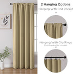 CUCRAF Beige Blackout Curtains 96 inch Length 2 Panels Set, Rod Pocket Room - Image 3