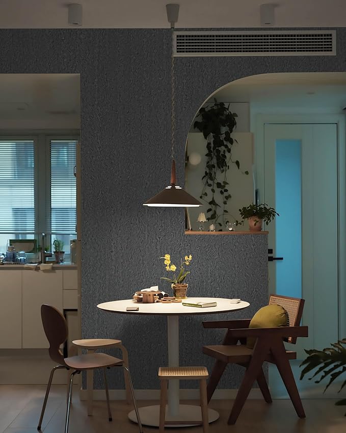 Heroad Grey Peel and Stick Wallpaper Modern Contact Paper Dark Grey and Black - Image 7
