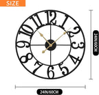LEIKE Large Wall Clocks for Living Room, Non Ticking, Battery Operated - Image 3