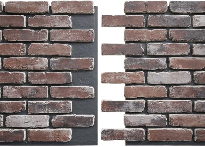 EverStone Aged Brick Faux Brick Panel, 46 7/8"W x 27"H x 1 1/4"D, Moon Rock - Image 8