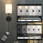 Battery Operated Wall Sconces Set of Two, Wireless Rechargeable Wall Light - Image 3