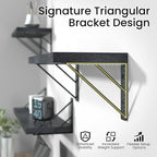 BAYKA Wall Mounted Floating Shelves, Wood Floating Wall Shelf - Image 7