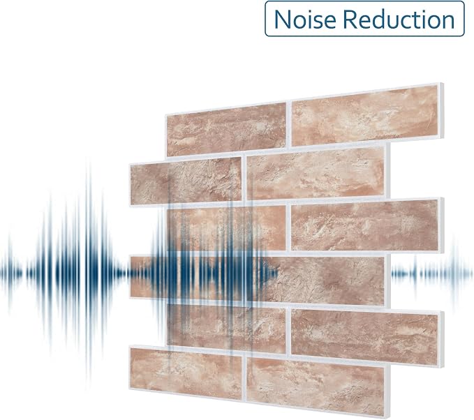 16-Pack 3D Faux Brick Acoustic Wall Panels, 11.8" x 11.8" PET Soundproof & - Image 4