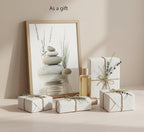 Wooden Frame Zen Stone Canvas Wall Art, Stacked Stones in Water Poster Print. - Image 6