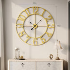 Cuspin 40 Inch Extra Large Wall Clock Gold, Battery Operated Wall Clock Silent - Image 2