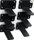 6 Pack - 3 inch Black Hidden L Shelf Bracket Iron Floating Shelf Brackets by MHMYDZ