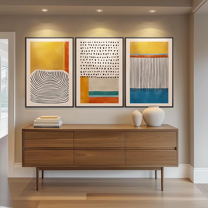 Large Framed Colorful Abstract Wall Art - Image 2