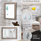 AAZZKANG Mirror with Wood Framed Rectangle Rustic Wall Mirrors Decor Large - Image 3