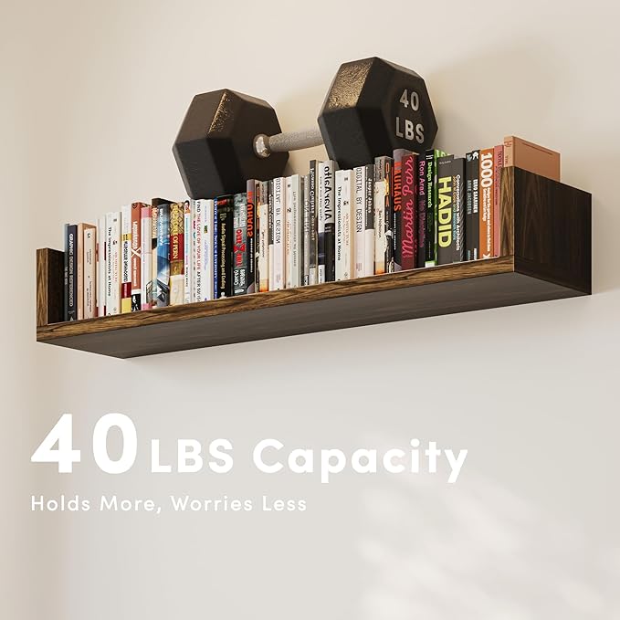 Wall Bookshelf, U Shaped Floating Bookshelf, Hanging Bookshelves - Image 4