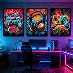 PPV 3Pcs Cool Gaming Wall Art Retro Video Game watercolor Posters Pictures - Image 4