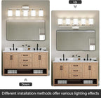FonmYim Brushed Nickel Bathroom Light Fixtures, 5-Light Modern Vanity Light - Image 4