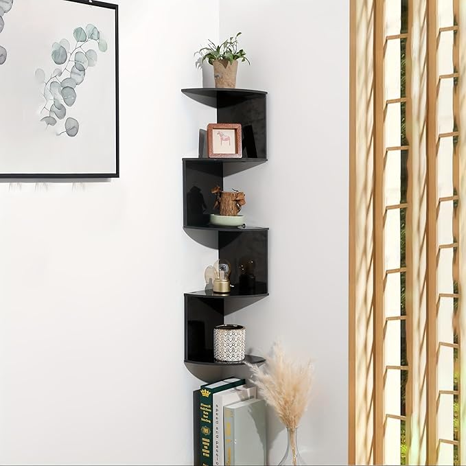Corner Shelf Wall Mount, 5-Tier Floating Corner Bookshelf - Image 8