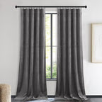 NICETOWN Living Room Grey Velvet Curtains, Sound and Sunlight Reducing Heavy - Image 2