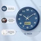 12 Inch Wall Clock, Silent Non-Ticking Analog - Image 4