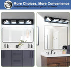 360° Rotate LED Dimmable Bathroom Vanity Light Fixtures, 1600LM Acrylic Matte - Image 9