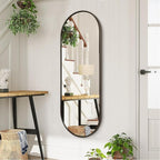 Oval Bathroom Full Length Mirror, Large 48x16'' Pill Shaped Oblong Vanity Wall - Image 5