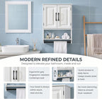 Bathroom Wall Cabinet, Adjustable Shelf & Towel Bar–Over Toilet Storage - Image 4