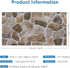 COMSTICKC 3D Faux Stone Wall Panels Peel and Stick, DIY UrltraLight PVC Fake - Image 5