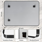 48X36 Inch Black Metal Framed Bathroom Mirror - Image 3