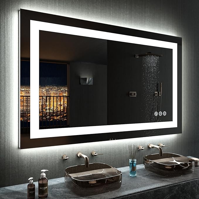 LOAAO 40”X30“ RGB LED Bathroom Mirror by LOAAO