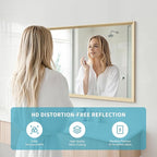 Oak Wood Effect Framed Wall Mirror, 24x36 Rectangle Mirror, Anti-desilvering - Image 3